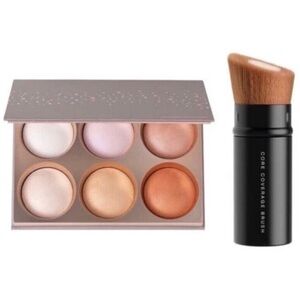 BareMinerals STELLAR GLOW Highlighting PALETTE & BRUSH SET Sealed NEW w/box